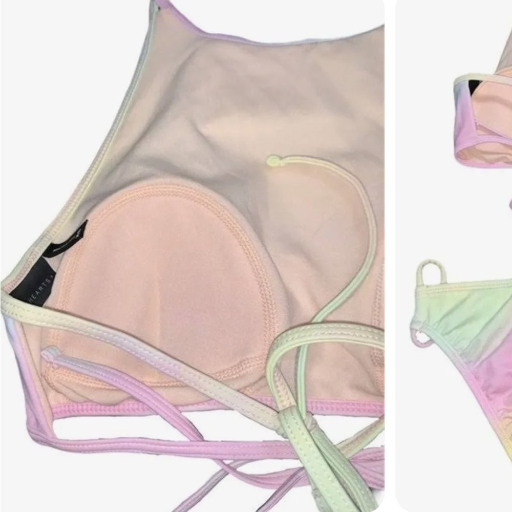 LA hearts soft pastel tye dye pastel bikini size M - Picture 4 of 10